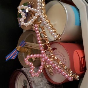 pearly hearts hair clips